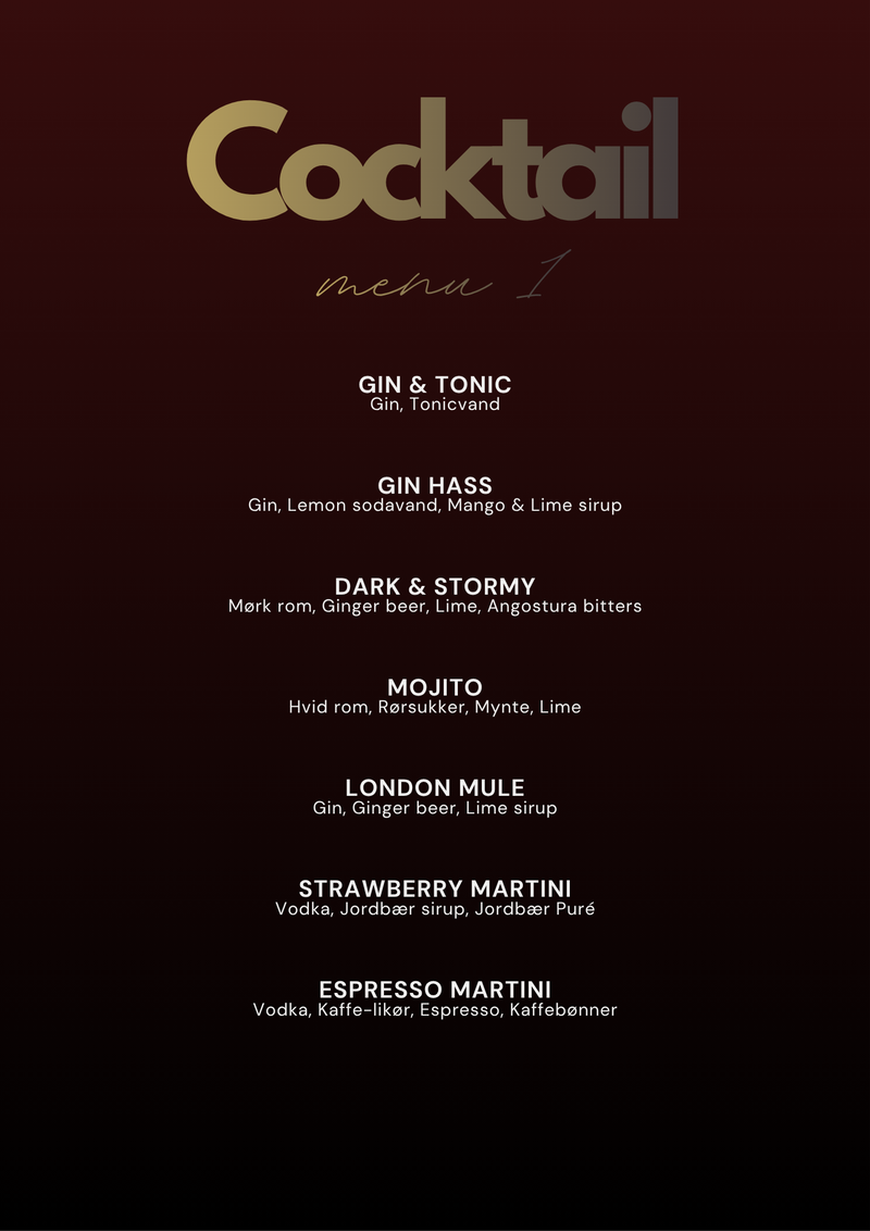 Cocktail menu 1