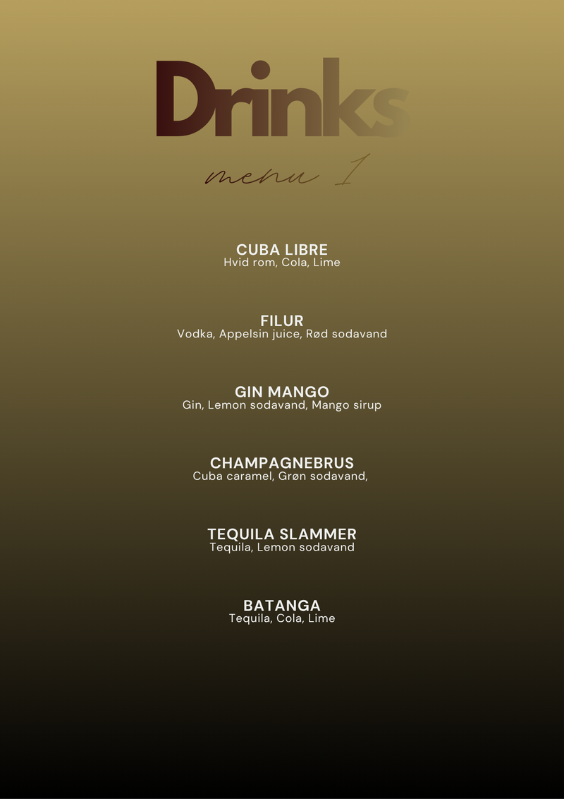 Drinks menu 1
