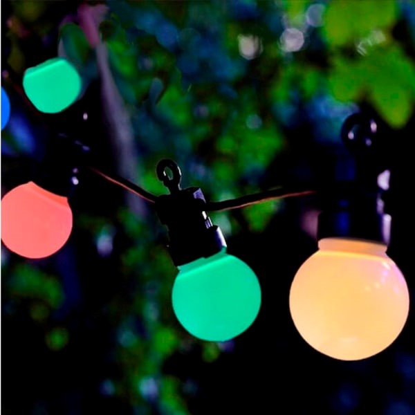 Lyskæde, farvede - 10 meter
